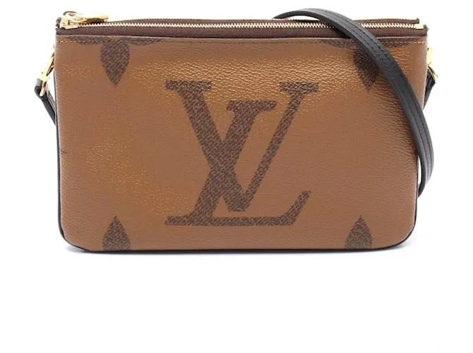 Borsa a Spalla Double Zip Louis Vuitton Marrone