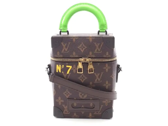 Borsa a mano Vertical Box Trunk Louis Vuitton in pelle PVC Marrone