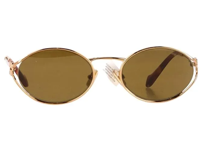 Occhiali da sole Miu Miu Oval MU52YS in metallo dorato D'oro Metallico