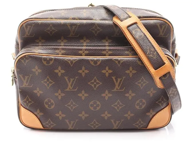 Borsa a spalla in tela rivestita Monogram Nile di Louis Vuitton Marrone