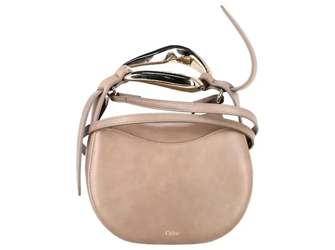 Borsa Kiss Chloé Small Grain Motty in pelle di vitello beige