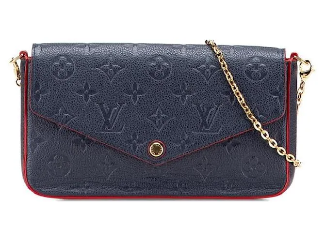 Borsa a Spalla Pochette Felicie Monogram Empreinte Louis Vuitton Blu
