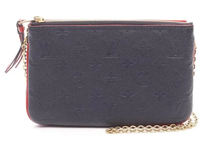 Borsa a Spalla Pochette Double Zip Monogram Empreinte Louis Vuitton Blu