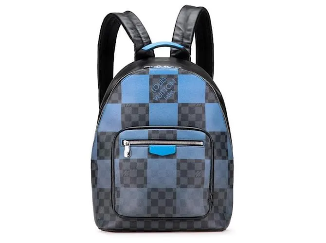 Zaino gigante in PVC Damier Graphite Josh di Louis Vuitton Blu