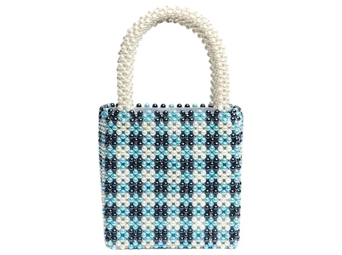 Autre Marque Borsa perla blu e bianca