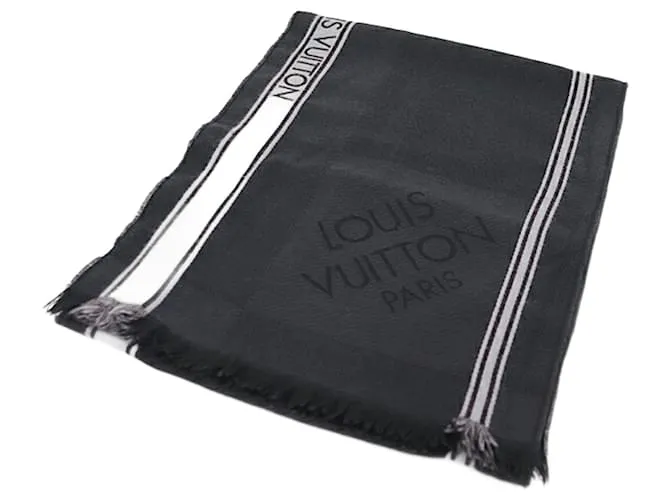 Sciarpa Messaggero Damier Geant Louis Vuitton Grigio antracite