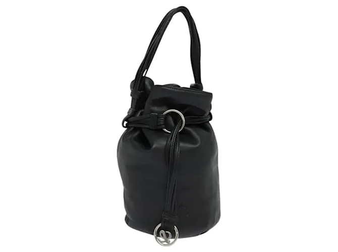 LOEWE Borsa a Mano Anagramma Pelle Nera Argento Auth 129428V Nero