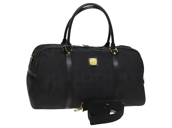 Borsa Boston in nylon 2 vie Vicetos MCM Logogram marrone oro Auth hk2824 D'oro