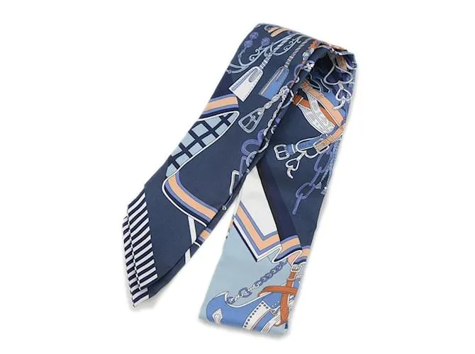 Silk In Hermès Foulard Hermes Twilly nel Bouquet del Fabbro Bianco Beige