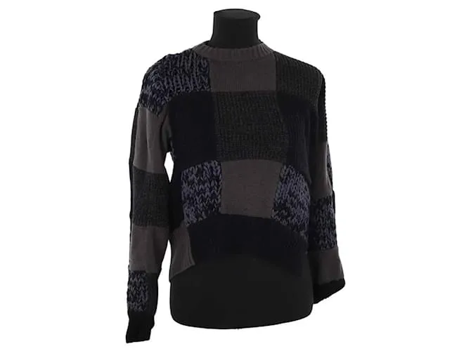 Sacai Maglione in cotone nero
