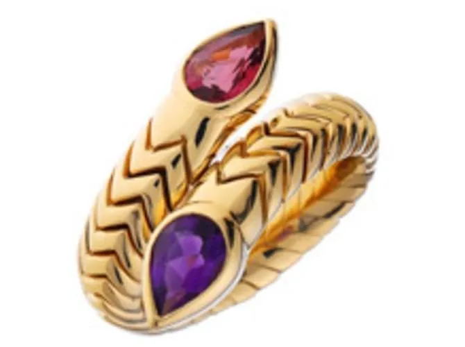 Bulgari Anello a fascia in oro giallo 18K Tubogas di Bvlgari