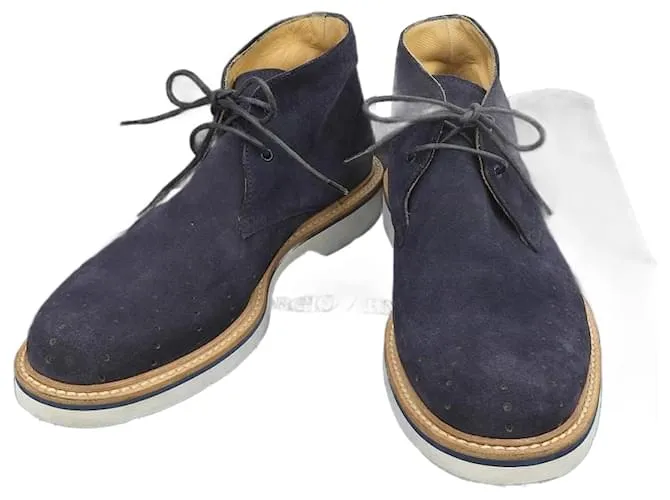 Autre Marque Sneakers alte in suede Giorgio Armani Blu Blu navy