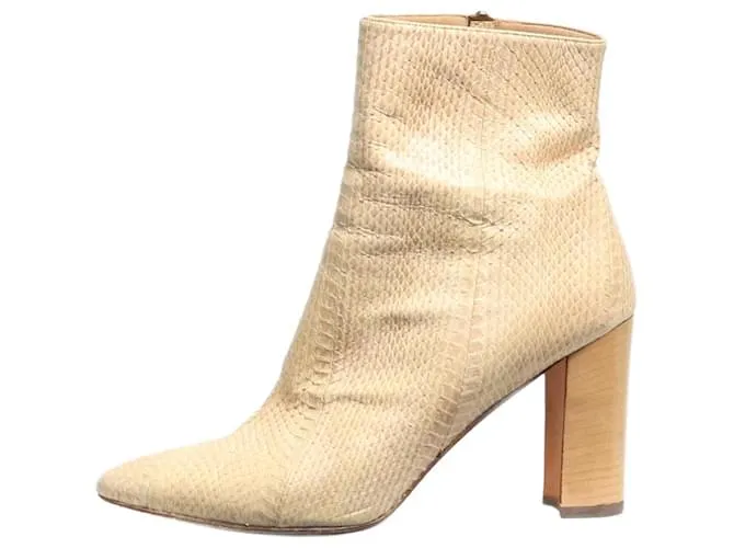 Manolo Blahnik Stivaletti effetto serpente sabbia - taglia EU 38