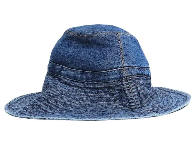 Autre Marque Cappello bucket in denim blu