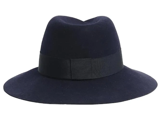 Maison Michel Fedora Virgine in feltro blu navy