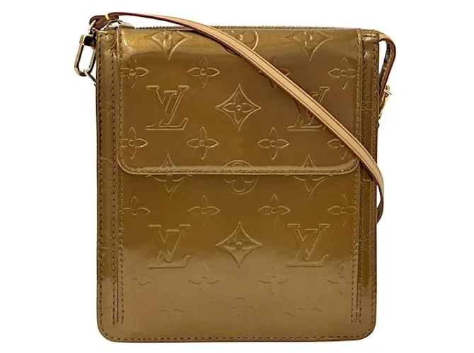 Borsa a Spalla Monogram Vernis Louis Vuitton Marrone Bronzo
