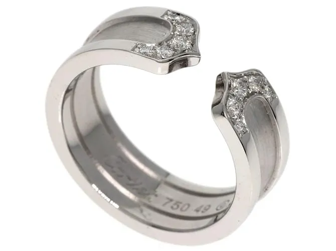 Anello Cartier C2 con diamante in oro bianco 18K