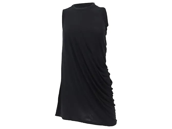 Canotta drappeggiata Rick Owens in viscosa nera Nero