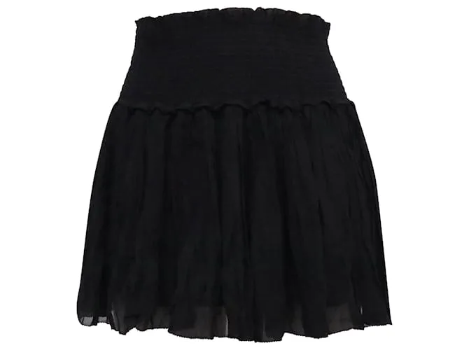 Gonna mini arricciata con volant Naomi Étoile Isabel Marant in viscosa nera Nero