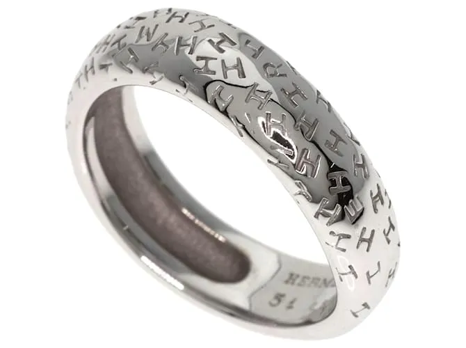 Ring Anello Hermès Toubou #54 in oro bianco 18K