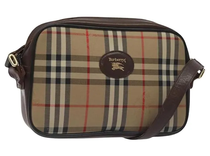 Autre Marque Borsa a spalla Burberrys Nova Check in tela beige oro Auth 129537 D'oro