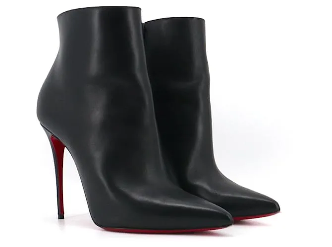Christian Louboutin LOUBOUTIN - Stivaletti Louboutin So Kate in pelle liscia nera (T40.5) Nero