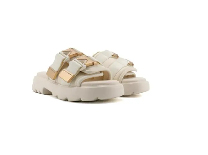 BOTTEGA VENETA - Mules Flash Bottega Veneta in tela bianca sporca (T37) Bianco