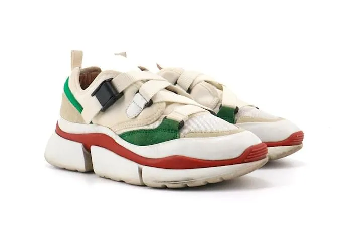 CHLOÉ - Sneakers Sonnie Chloé in pelle beige (T37)