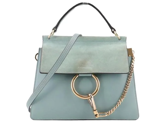 CHLOÉ - Borsa a spalla Chloé Faye in pelle blu