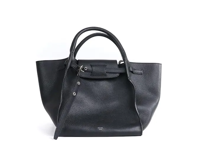 CELINE - Borsa a mano Céline Big Bag in pelle nera grana Nero