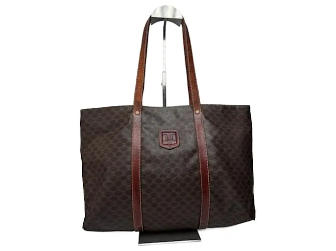 Big Bag Céline Borsa grande in pelle monogramma vintage Celine marrone