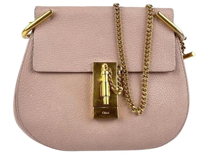 Borsa a Spalla Chloé Drew in Rosa Beige