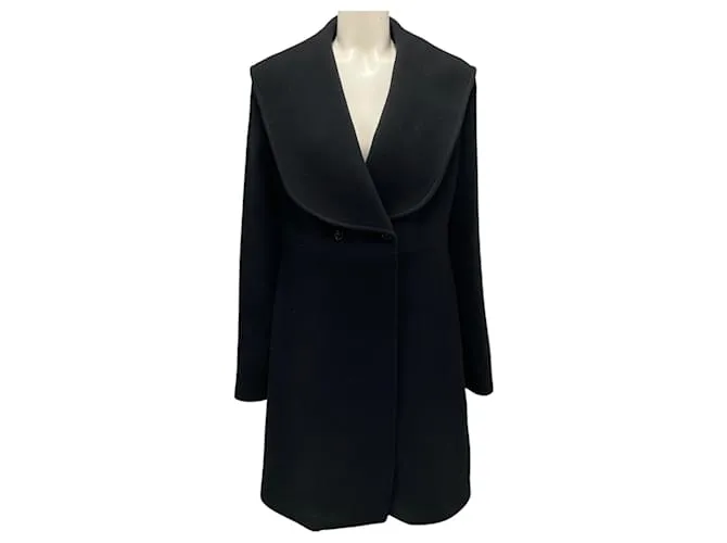 Cappotto nero oversize con colletto e bottoni a nodo JW Anderson