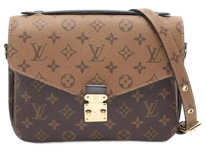 Borsa a mano Louis Vuitton Metis MM Pochette Marrone Nero