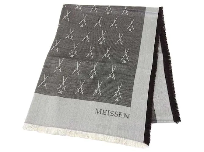 Autre Marque Sciarpa Châle in Seta e Lana Meissen Couture Grigio