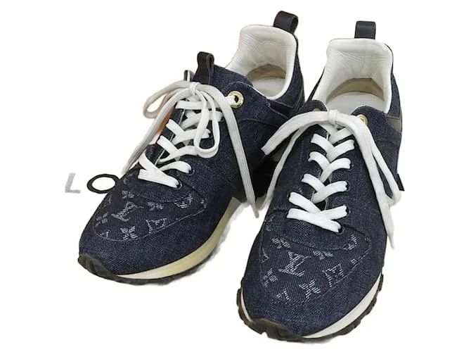 Sneakers Run Away in Denim Louis Vuitton Blu Blu navy