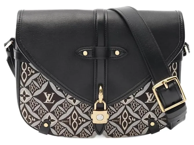 Borsa a Spalla Neo Saumur MM di Louis Vuitton Nero Bianco