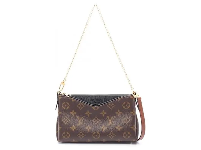 Borsa a mano Pallas Scratch Louis Vuitton Marrone Nero