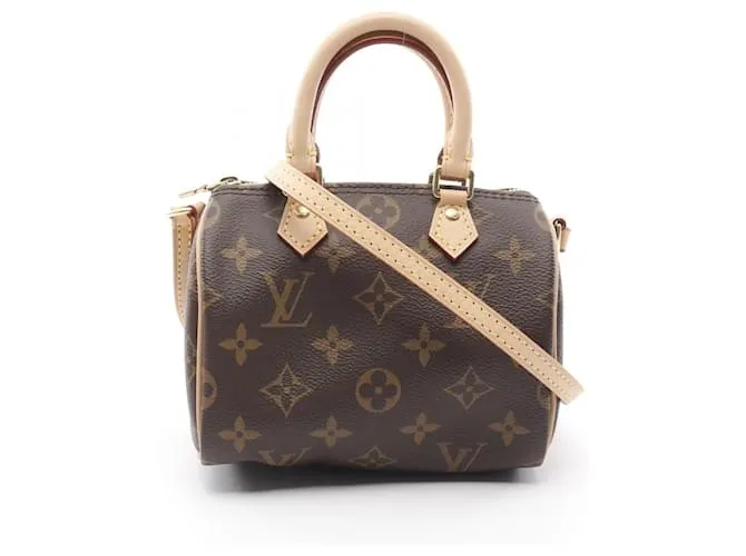 Borsa a Spalla Nano Speedy Louis Vuitton Marrone