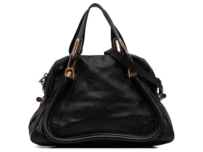 Borsa Paraty media in pelle martellata nera di Chloé Nero