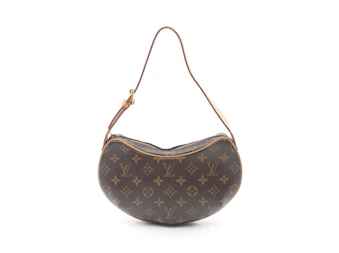 Borsa a Spalla Pochette Croissant Louis Vuitton Marrone Monogramma