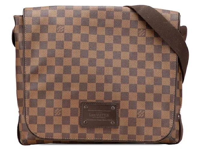 Borsa a Spalla Damier Brooklyn MM di Louis Vuitton Metallico Bronzo