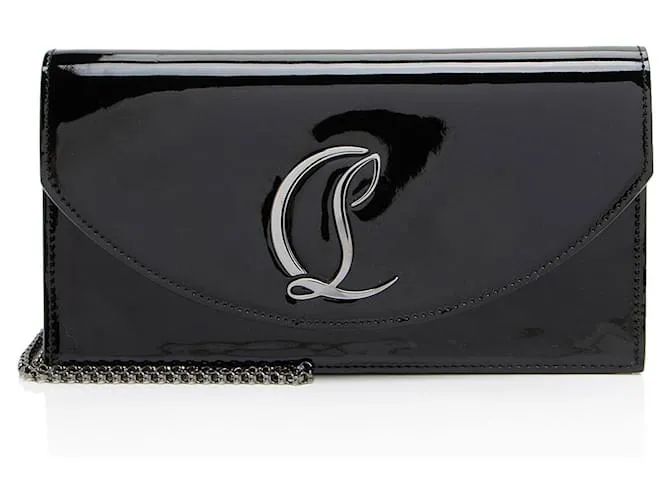 Clutch Loubi54 in pelle verniciata Christian Louboutin Nero