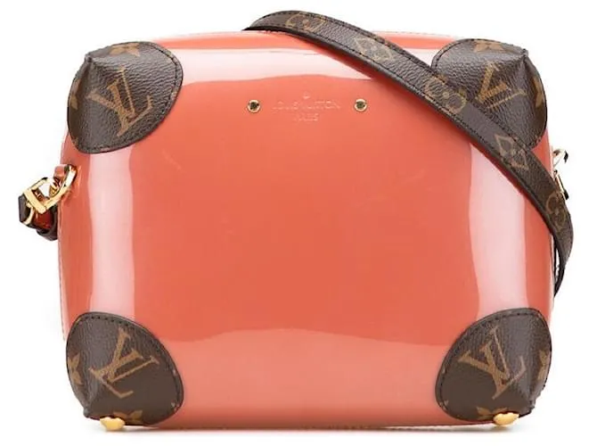 Borsa a Spalla in Pelle Verniciata Monogram di Louis Vuitton Venezia Rosa