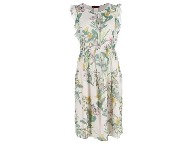 Abito midi in seta multicolore con stampa floreale Max Mara Studio