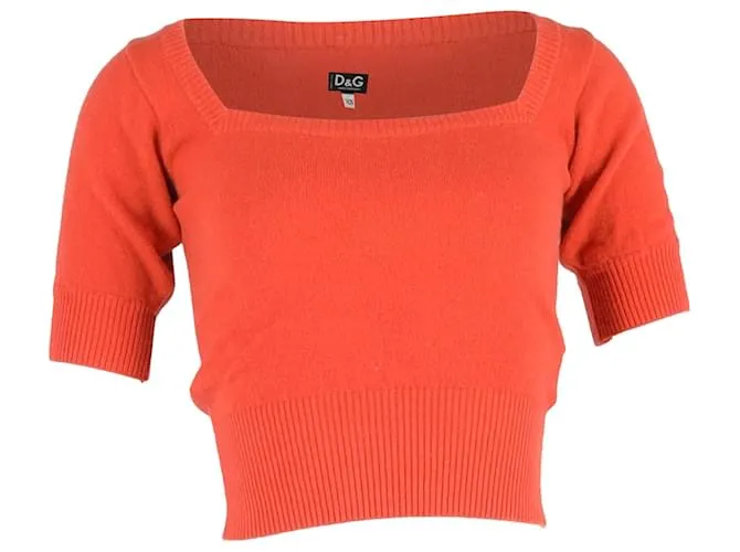 Top a scollo quadrato Dolce & Gabbana in seta arancione