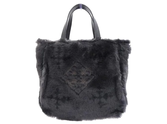 Autre Marque Borsa in pelliccia grigia ruggine Grigio