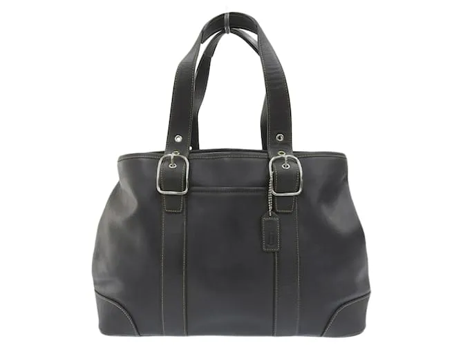 Borsa a mano in pelle Coach nera 7582 Nero