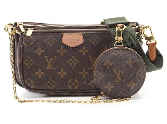 Borsa a Spalla Multi Pochette Accessoires Louis Vuitton Marrone Cachi