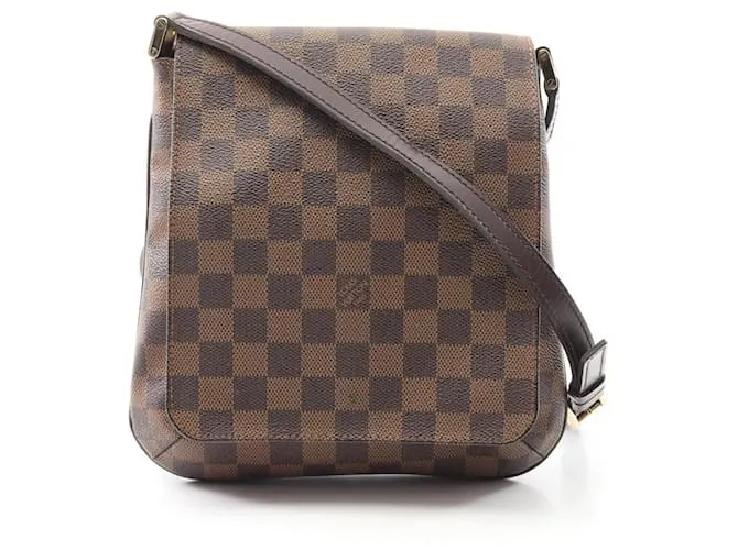 Borsa a spalla Musette Salsa con tracolla lunga Louis Vuitton Marrone Damier ebene